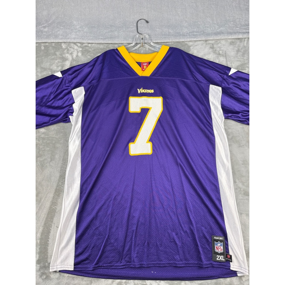Minnesota Vikings Jersey Mens 2XL Tarvaris Jackson 7 Reebok NFL Football Purple